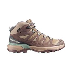 Obuwie Turystyka piesza Kobiety X ULTRA 360 LEATHER MID GORE-TEX. Brązowe obuwie trekkingowe damskie Salomon, z gore-texu, bez zapięcia. Za 756.85 zł.