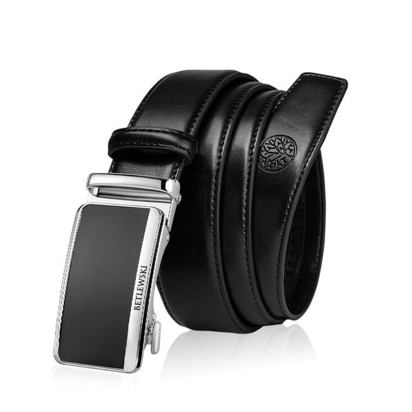 Skórzany pasek męski BETLEWSKI Czarny 125. Czarne paski męskie Betlewski, ze skóry. Za 99.00 zł.