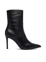 Eva Minge Botki EO-EILEN-62602 Czarny. Czarne botki damskie Eva Minge, bez wzorów, ze skóry, bez obcasa, na szpilce, bez zapięcia. Za 449.99 zł.