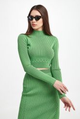 Sweter damski prązkowany PATRIZIA PEPE. Swetry nierozpinane damskie Patrizia Pepe, xs, bez wzorów, prążkowane, bez kołnierzyka, bez ramiączek. W wyprzedaży za 682.73 zł.