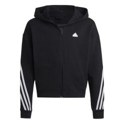Future Icons 3-Stripes Full-Zip Hoodie. Białe bluzy męskie Adidas, bez wzorów, z bawełny, z kapturem, na jogę i pilates. Za 187.99 zł.