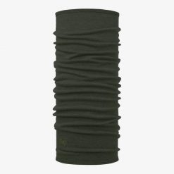 Chusta wielofunkcyjna z wełny merynosów Buff Merino Midweight. Zielone szaliki męskie Buff, bez wzorów, z wełny. Za 149.90 zł.