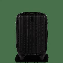 WALIZKA KABINOWA WINGS EGRET 2.0 20" BLACK. Czarne walizki damskie Wings, bez wzorów, z materiału. Za 169.90 zł.