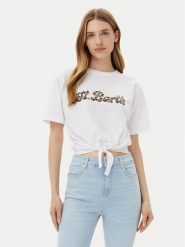 Silvian Heach T-Shirt Knippi GPP25190TS Biały Regular Fit. Białe t-shirty damskie Silvian Heach, xxs, bez wzorów, z bawełny, bez kołnierzyka, bez ramiączek. Za 79.99 zł.
