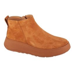 Buty FitFlop F-Mode GM3-592 brązowe. Brązowe botki damskie bez wzorów, z gumy, za kostkę, bez obcasa, bez zapięcia. Za 702.66 zł.