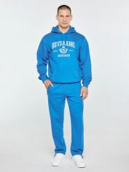Bluza męska z kapturem i logo big star niebieska noel 401. Niebieskie bluzy sportowe męskie BIG STAR, l, bez wzorów, z dzianiny, z kapturem. Za 249.99 zł.