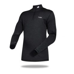 Koszulka z długim rękawem męska wykonana w 100% z wełny merynosów – Finn 210 Zip. Czarne bluzy męskie FJORK MERINO, na zimę, m, bez wzorów, z wełny, sportowe, bez ramiączek, bez kaptura. Za 579.00 zł.