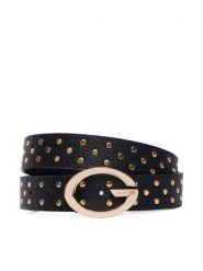 Guess Pasek Damski BW9502 P6430 Czarny. Czarne paski damskie Guess, z aplikacjami, ze skóry. Za 284.99 zł.