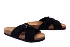 DR. BRINKMANN 700511-01 schwarz, klapki damskie. Czarne klapki damskie Dr. Brinkmann, na lato, bez wzorów, ze skóry, bez obcasa, bez zapięcia. Za 284.90 zł.