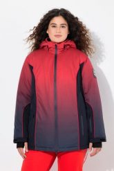 Damskie Kurtka sportowa dradientowa wodoodporna osłona przeciwśnieżna. Niebieskie kurtki sportowe damskie Ulla Popken, plus size, bez wzorów, z elastanu, bez ramiączek, z kapturem, snowboardowy. Za 849.99 zł.