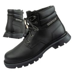 Buty zimowe Caterpillar Quadrate P723802 czarne. Czarne botki męskie na jesień, bez wzorów, z materiału, klasyczne, przed kolano, bez obcasa, bez zapięcia. Za 588.17 zł.