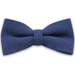 Ciemna Niebieska Wełniana Elegancka Mucha -EM Men's Accessories- Męska, Melanż. Niebieskie krawaty i muchy Em men's accessories, bez wzorów, z wełny, eleganckie. Za 59.99 zł.