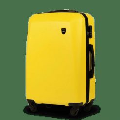 WALIZKA ŚREDNIA WINGS PLOVER 24" YELLOW. Żółte walizki damskie Wings, bez wzorów, z materiału, średnie. Za 129.90 zł.