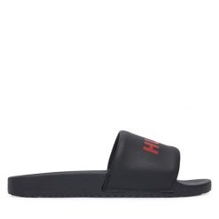 Klapki HUGO. Czarne klapki męskie Hugo, bez wzorów, bez zapięcia. Za 234.99 zł.