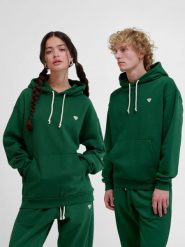 Bluza z kapturem Hummel Loose Bee. Zielone bluzy damskie Hummel, xl, bez wzorów, z bawełny, eleganckie, bez ramiączek, z kapturem. Za 220.25 zł.