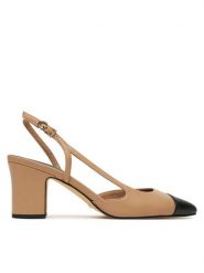 Guess Czółenka FLTLOI LEA05 Beżowy. Brązowe czółenka damskie Guess, z aplikacjami, ze skóry, bez obcasa, bez zapięcia. Za 449.99 zł.