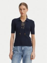 MICHAEL Michael Kors Bluzka MS661FZ5ZV Granatowy Slim Fit. Niebieskie bluzki damskie MICHAEL Michael Kors, s, bez wzorów, z wiskozy, bez kołnierzyka, bez ramiączek. Za 659.99 zł.