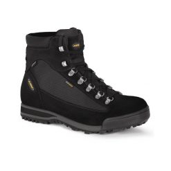 Buty trekkinogwe Aku Slope Micro GTX z Vibram i Gore-tex. Czarne buty zimowe męskie Aku, bez wzorów, z gore-texu, bez obcasa, bez zapięcia. W wyprzedaży za 829.00 zł.