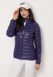 Granatowa Kurtka Pikowana Manilia. Niebieskie kurtki damskie Born2be, na jesień, m, bez wzorów, bez kaptura. Za 39.99 zł.