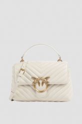 PINKO Biała kopertówka Love Lady Puff Mini CL. Białe torebki do ręki damskie Pinko, bez wzorów, pikowane, bez dodatków. W wyprzedaży za 1,399.99 zł.