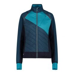 Kurtka damska turystyczna CMP 30A2276. Niebieskie kurtki sportowe damskie CMP, l, bez wzorów, z softshellu, bez ramiączek, z kapturem, trekkingowe. Za 487.60 zł.