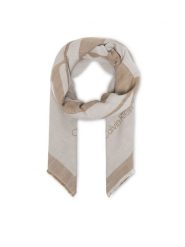 Calvin Klein Chusta Calvin Chambray Square Scarf LV04F8085G Beżowy. Brązowe rękawiczki damskie Calvin Klein, bez wzorów, z bawełny. Za 289.99 zł.