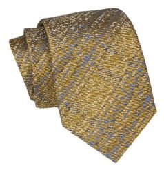 Klasyczny Krawat Męski - ALTIES - Stare Złoto. Żółte krawaty i muchy Alties, bez wzorów, z tkaniny, eleganckie. Za 49.00 zł.