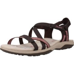 Sandały SKECHERS REGGAE SLIM - SUN ARRAY Brązowy. Brązowe sandały damskie Skechers, bez wzorów, z materiału, bez obcasa, bez zapięcia. Za 390.00 zł.