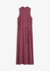 Długa sukienka z lejącej mieszanki wiskozy. Czerwone sukienki damskie bonprix, bez wzorów, z wiskozy, bez kołnierzyka, bez ramiączek, maxi. Za 139.99 zł.