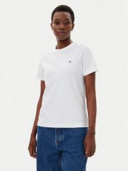 Calvin Klein Jeans T-Shirt LV047B224G Biały Regular Fit. Białe t-shirty damskie Calvin Klein Jeans, xl, bez wzorów, z bawełny, bez kołnierzyka, bez ramiączek. Za 99.99 zł.