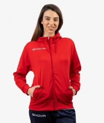 Bluza sportowa Givova Polarfleece 500 czerwona. Czerwone bluzy damskie Givova, m, bez wzorów, z materiału, sportowe, bez ramiączek, z kapturem. Za 105.11 zł.