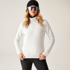 Bluza damska z suwakiem 1/4 Glamourize III Dare 2b. Białe bluzy damskie Dare 2B, na zimę, bez wzorów, z dzianiny, sportowe, bez ramiączek, bez kaptura. W wyprzedaży za 199.99 zł.