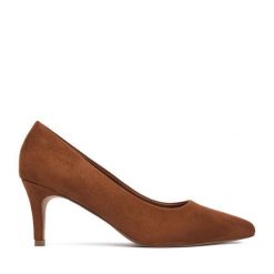 Czółenka JENNY. Brązowe czółenka damskie Jenny, bez wzorów, bez obcasa, bez zapięcia. Za 119.99 zł.
