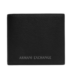 Portfel Armani Exchange. Czarne portfele męskie Armani Exchange, bez wzorów. Za 296.99 zł.