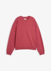 Bluza oversize z czystej bawełny organicznej. Czerwone bluzy damskie bonprix, bez wzorów, z bawełny, bez ramiączek, bez kaptura. Za 97.99 zł.