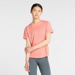 Koszulka damska New Balance WT41253FLE – pomarańczowa. Brązowe bluzki damskie New Balance, l, bez wzorów, z materiału, sportowe, bez kołnierzyka, bez ramiączek. Za 199.99 zł.