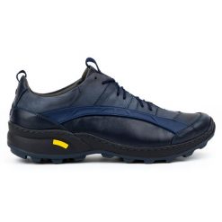 Olivier Buty męskie skórzane trekkingowe 405KZ niebieskie. Niebieskie trekkingi męskie bez zapięcia. Za 362.62 zł.