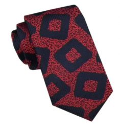 Elegancki Męski Krawat - Alties - Czerwień w Duże Wzory. Czerwone krawaty i muchy Alties, bez wzorów, z tkaniny, eleganckie. Za 49.00 zł.