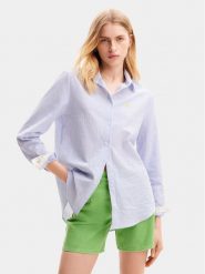 Desigual Koszula Hamburgo 24SWCW37 Niebieski Regular Fit. Niebieskie koszule damskie Desigual, xs, bez wzorów, z bawełny, bez kołnierzyka, bez ramiączek. Za 379.99 zł.