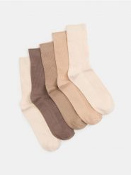 Długie skarpety w prążek 5 pack - wielobarwny. Skarpetki damskie Sinsay, bez wzorów. Za 17.99 zł.