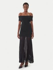 MICHAEL Michael Kors Sukienka dzianinowa MS683HGBFD Czarny Slim Fit. Czarne sukienki damskie MICHAEL Michael Kors, l, bez wzorów, z dzianiny, bez kołnierzyka, bez ramiączek. Za 1,389.00 zł.