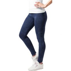 Damskie legginsy Urban Classic denim. Niebieskie legginsy damskie Urban Classics, bez wzorów, z denimu. Za 142.50 zł.