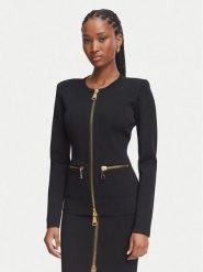 Elisabetta Franchi Marynarka MK-68B-66E2-V590 Czarny Slim Fit. Czarne marynarki i żakiety damskie Elisabetta Franchi, bez wzorów, z syntetyku, bez kołnierzyka, bez ramiączek. Za 2,519.00 zł.