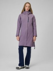 4F Płaszcz membrana 8000 damski - fioletowy XXL. Fioletowe płaszcze damskie 4F, xxl, bez wzorów, ze skóry, bez kołnierzyka, bez kaptura. Za 499.99 zł.