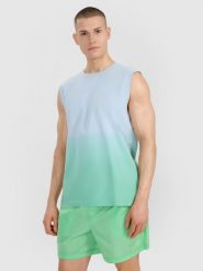 4F Tank top regular męski - zielony M. Zielone koszulki sportowe męskie 4F, m, bez wzorów, z bawełny, bez ramiączek. W wyprzedaży za 49.99 zł.