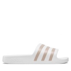 Klapki adidas. Zielone klapki damskie Adidas, bez wzorów, sportowe, bez obcasa, bez zapięcia. Za 199.99 zł.
