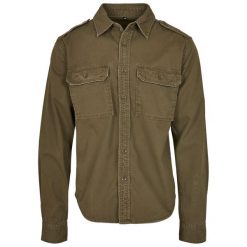 Męska Koszula Z Długim Rękawem Vintage Wash. Zielone koszule męskie BUILD YOUR BRAND, m, bez wzorów, casualowe, bez kołnierzyka, bez ramiączek. Za 290.99 zł.