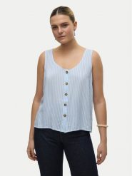 Vero Moda Top Bumpy 10325830 Błękitny Standard Fit. Niebieskie topy damskie Vero Moda, l, bez wzorów, z wiskozy, bez kołnierzyka, bez ramiączek. Za 59.99 zł.