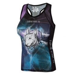 Koszulka sportowa damska bez rękawów Tank top EXTREME HOBBY BULLTERRIER. Czarne koszulki sportowe damskie EXTREME HOBBY, xs, bez wzorów, z elastanu, bez ramiączek, na fitness i siłownię. Za 139.00 zł.