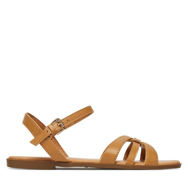 Sandały JENNY. Brązowe sandały damskie Jenny, bez wzorów, bez obcasa, na płaskiej podeszwie, bez zapięcia. Za 69.99 zł.